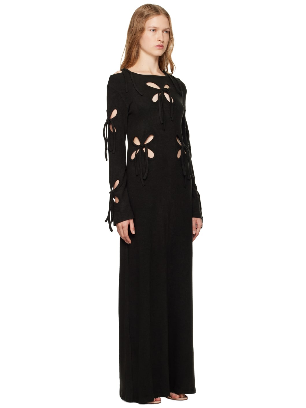 Black Petal Maxi Dress - 2