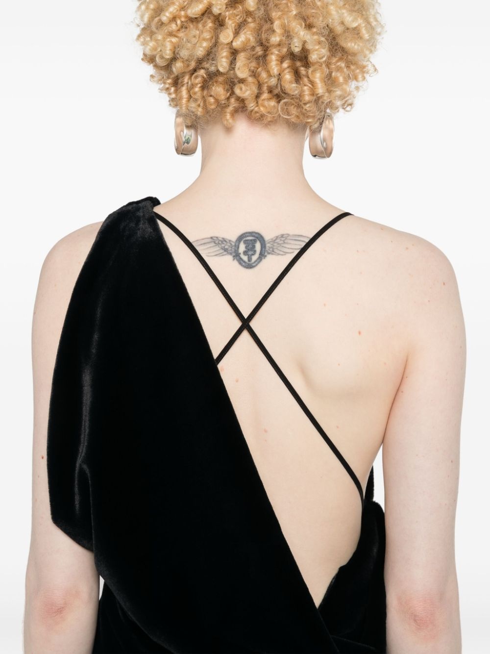 logo-plaque panelled maxi dress - 5