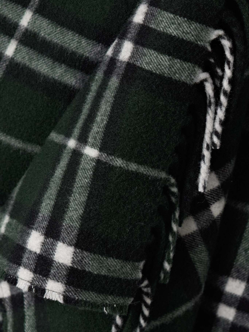 Fringed checked wool and cashmere-blend flannel mini wrap skirt 4