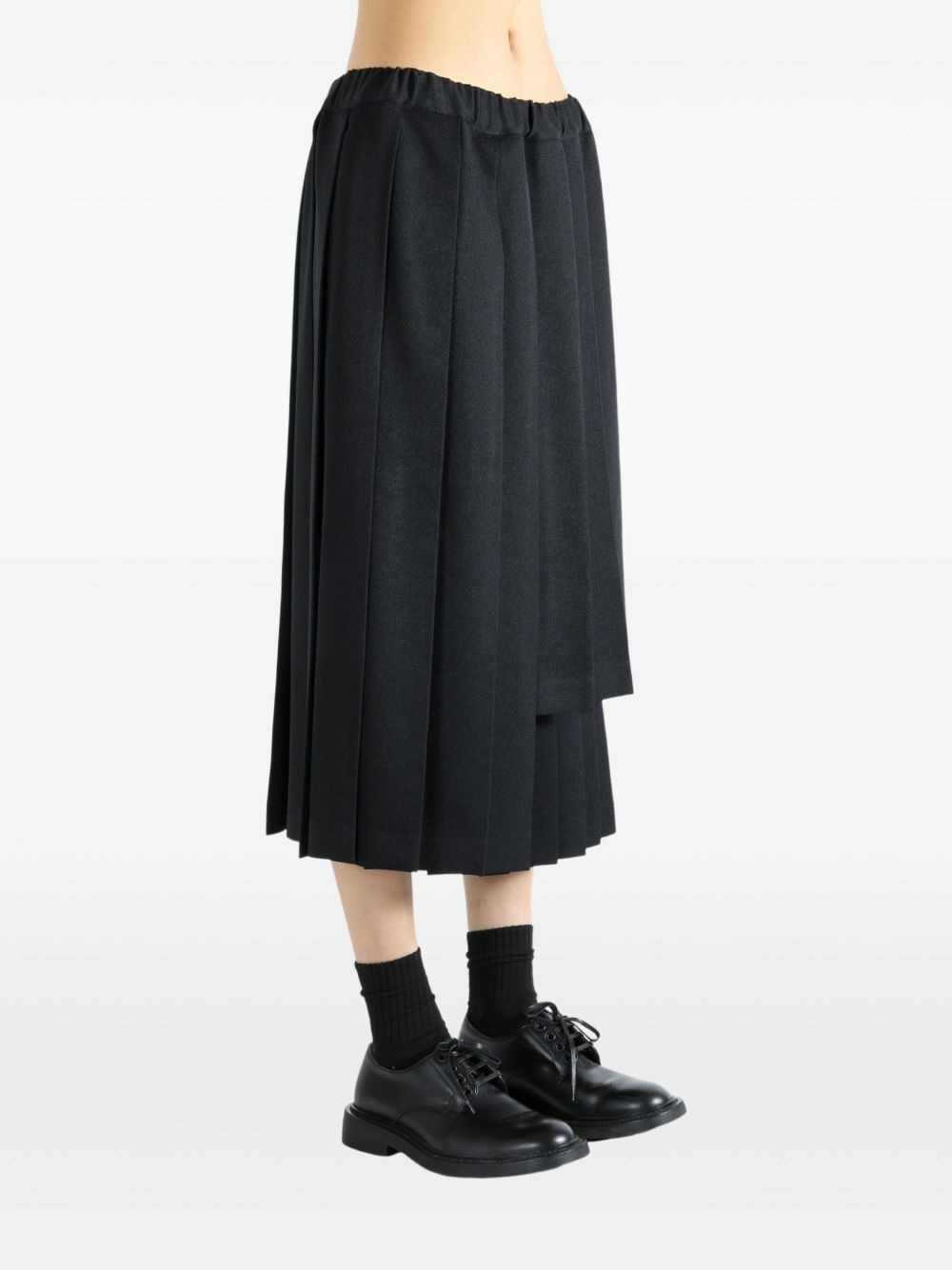 pleated asymmetric midi skirt - 2