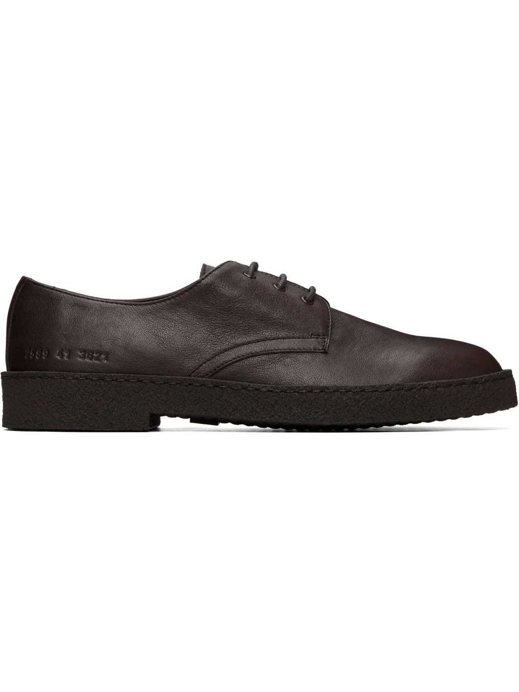 Brown Leather Rubber Sole Derbys - 1