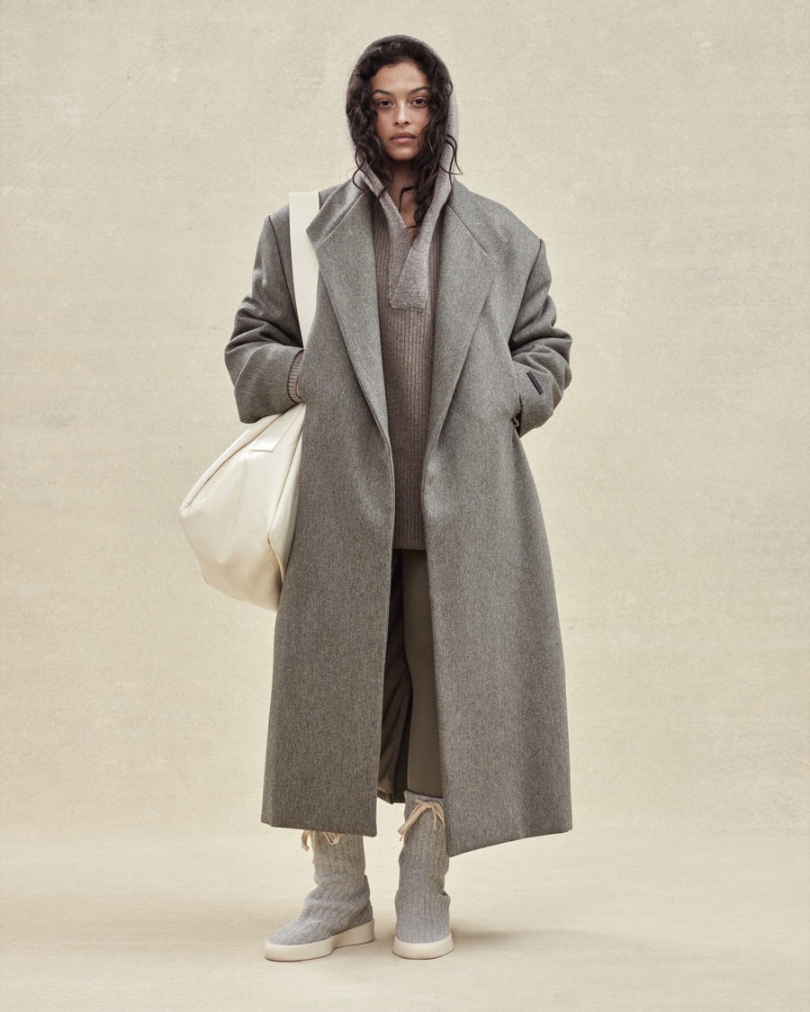 Fear of God Melange Wool Stand Collar Overcoat | REVERSIBLE