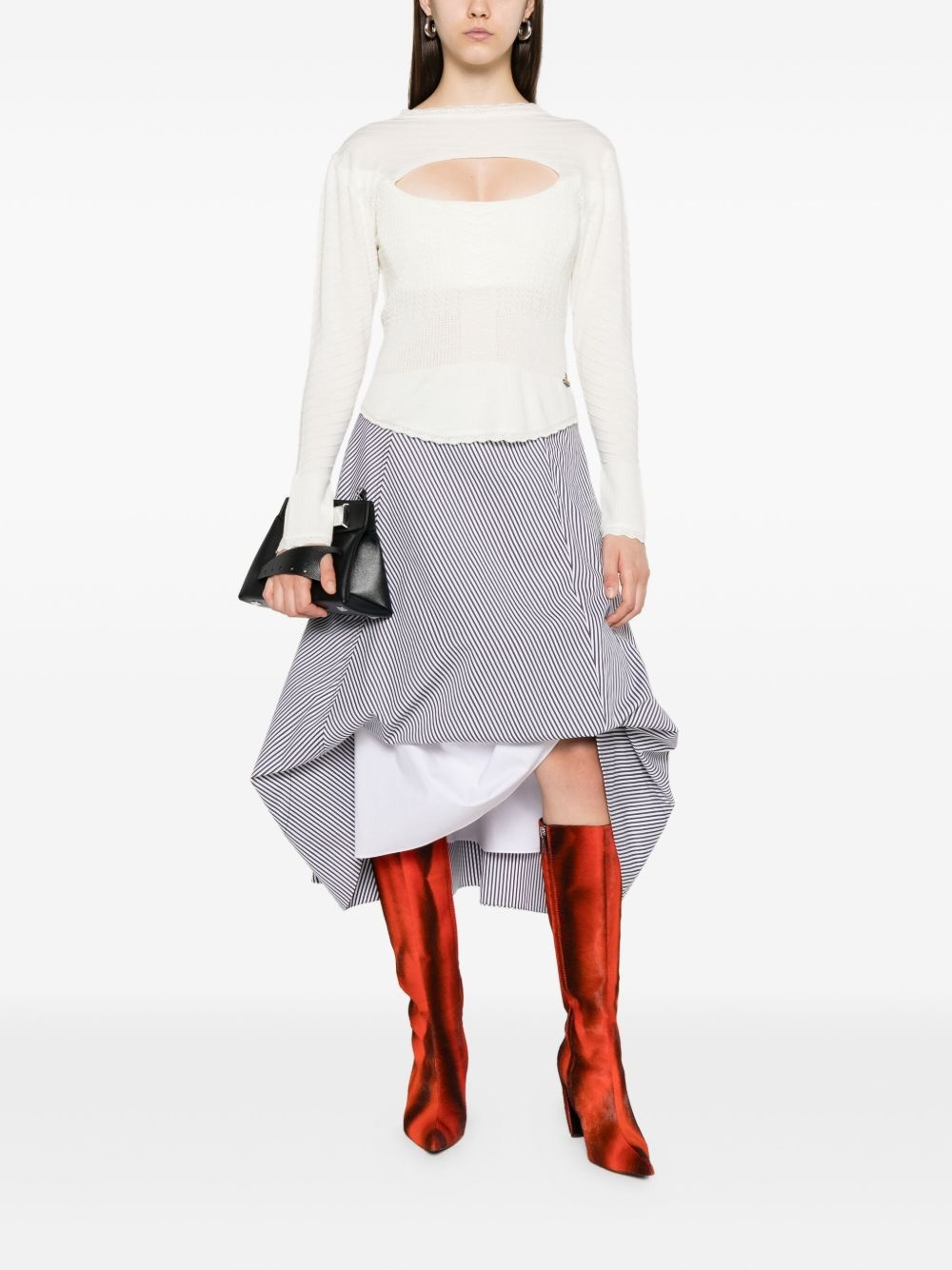 cut-out knitted top - 2