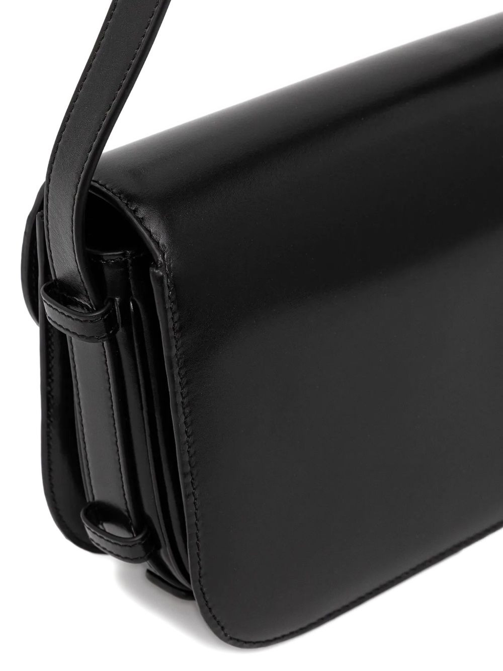 Ribbon flap leather shoulder bag - 3