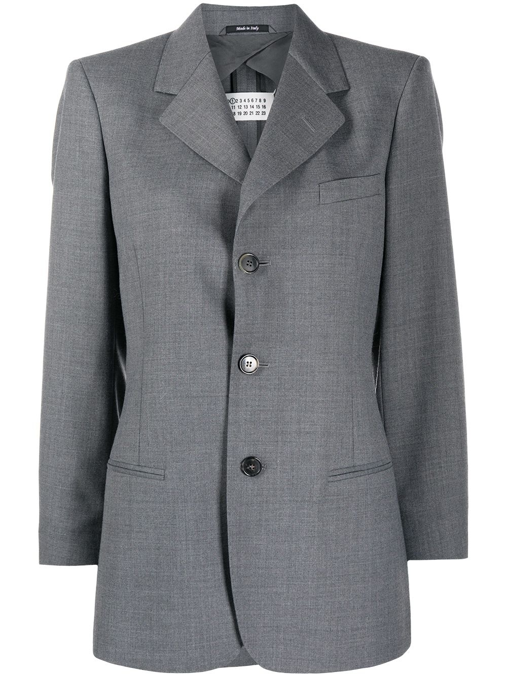 notch collar single-breasted blazer - 1