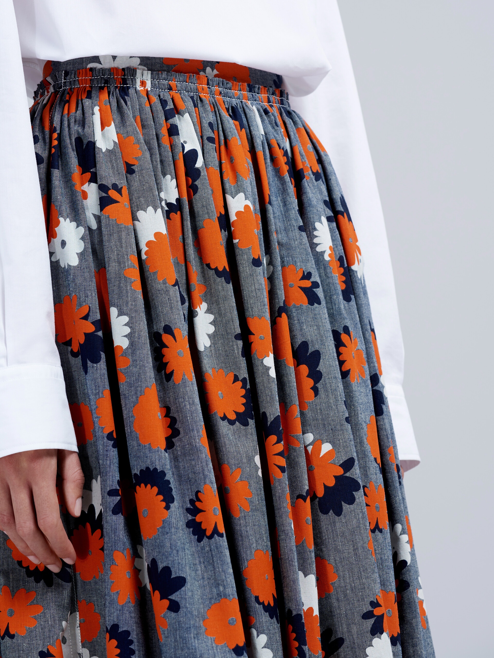 DAISIES PARTY PRINT CHAMBRAY SKIRT - 4