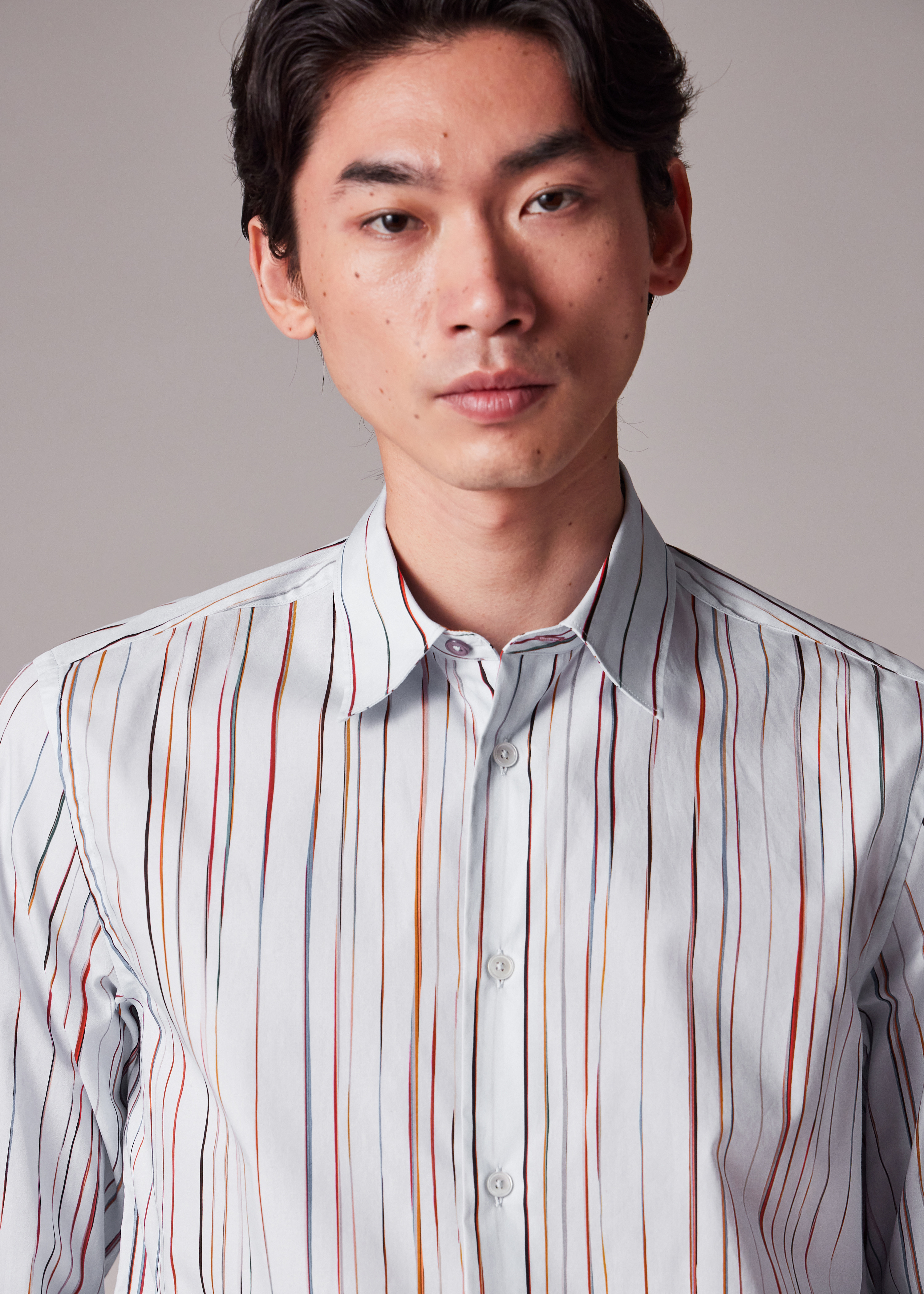 Light Blue 'Signature Pinstripe' Cotton Shirt - 3