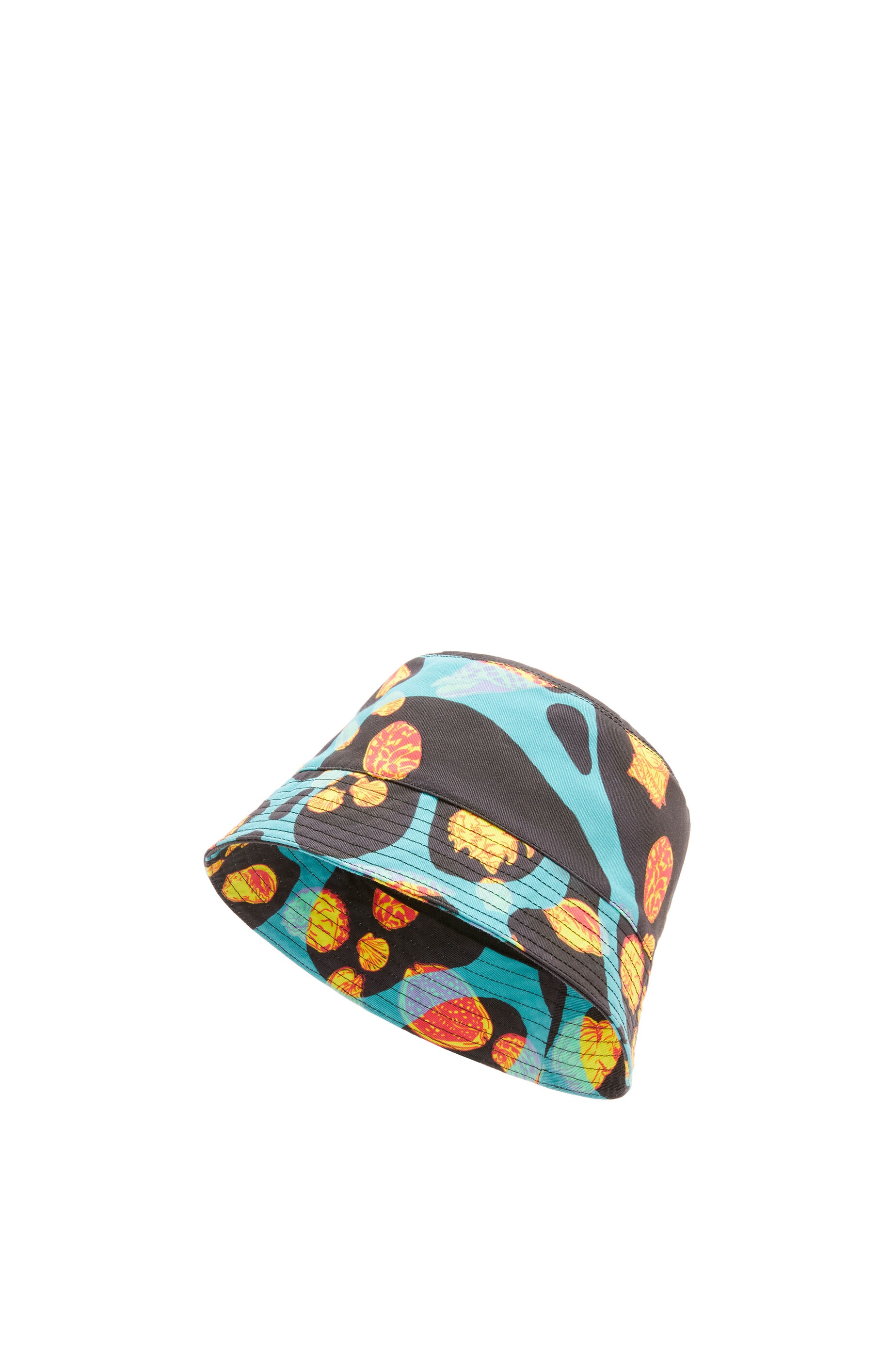 Shell bucket hat in canvas and calfskin - 1