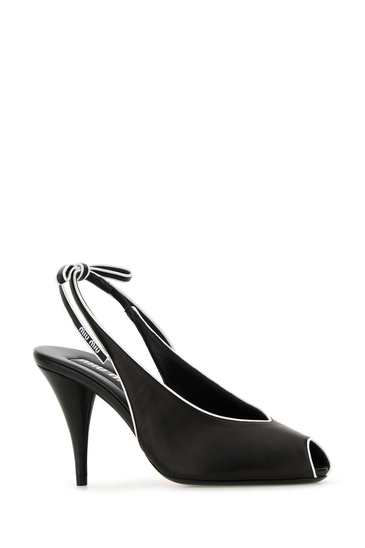 Miu Miu Women Black Nappa Leather Sandals - 2