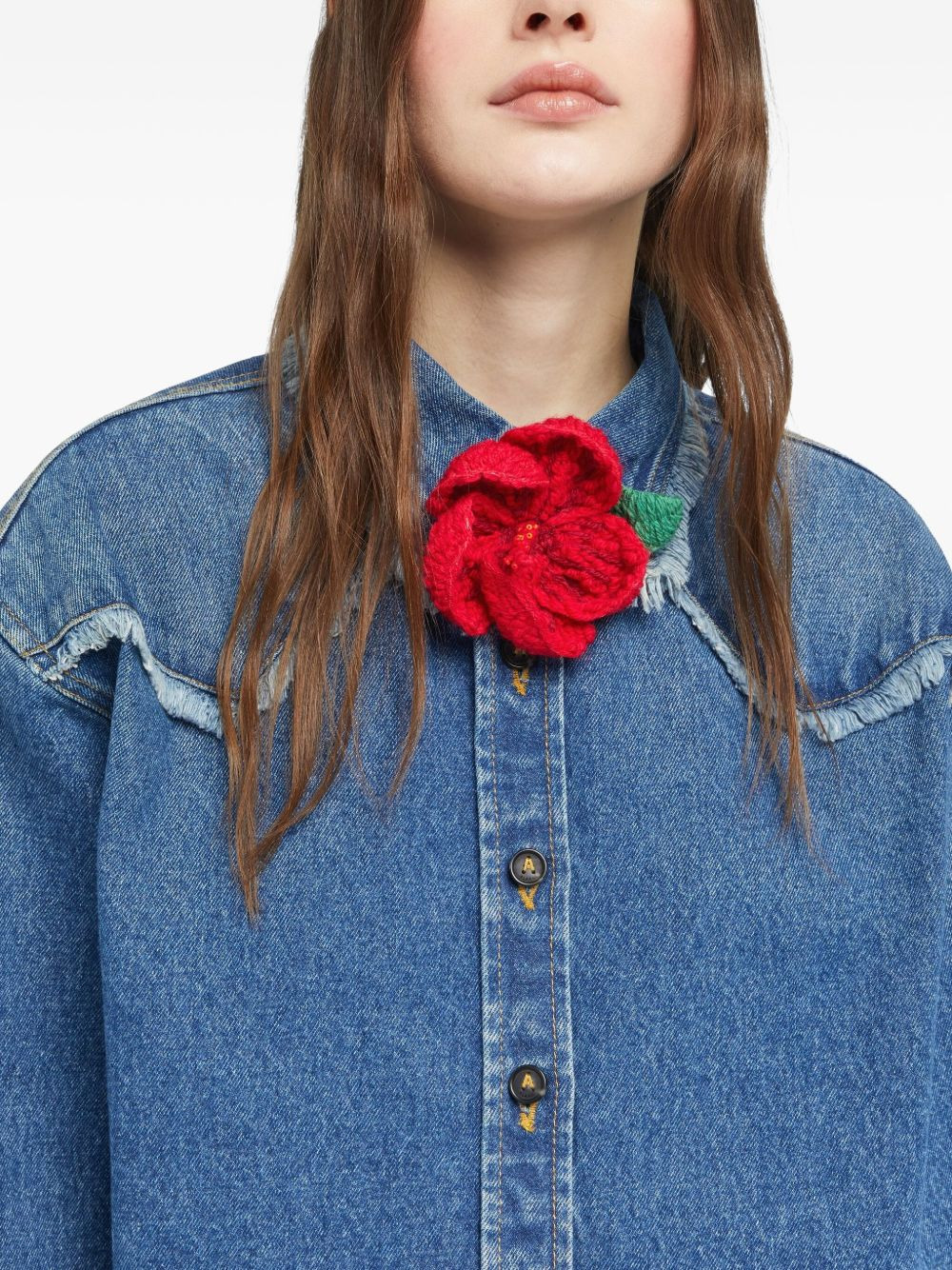 hibiscus embroidered brooch - 2