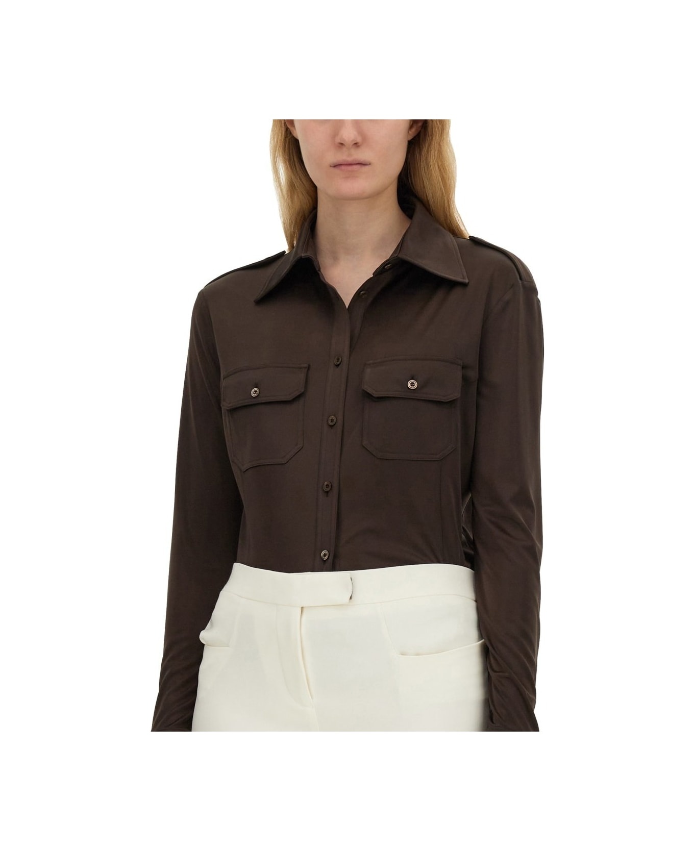 TOM FORD Flap Pocket Long-sleeved Shirt | italist | REVERSIBLE