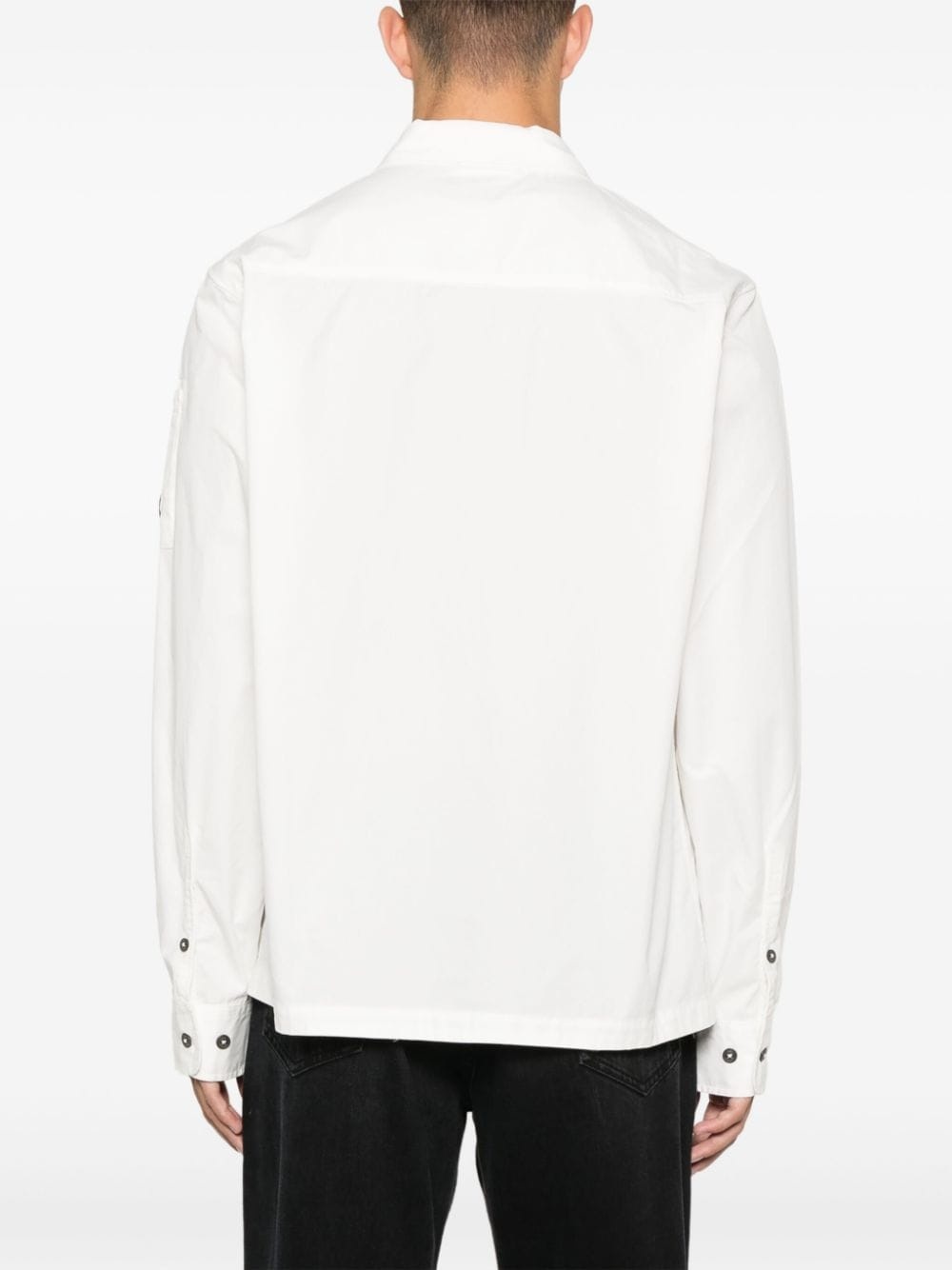 zip-up gabardine overshirt - 4