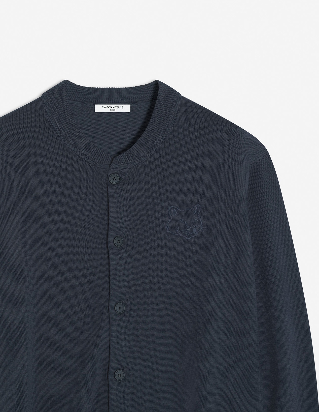 BOLD FOX HEAD EMBROIDERED KNITTED BLOUSON - 7