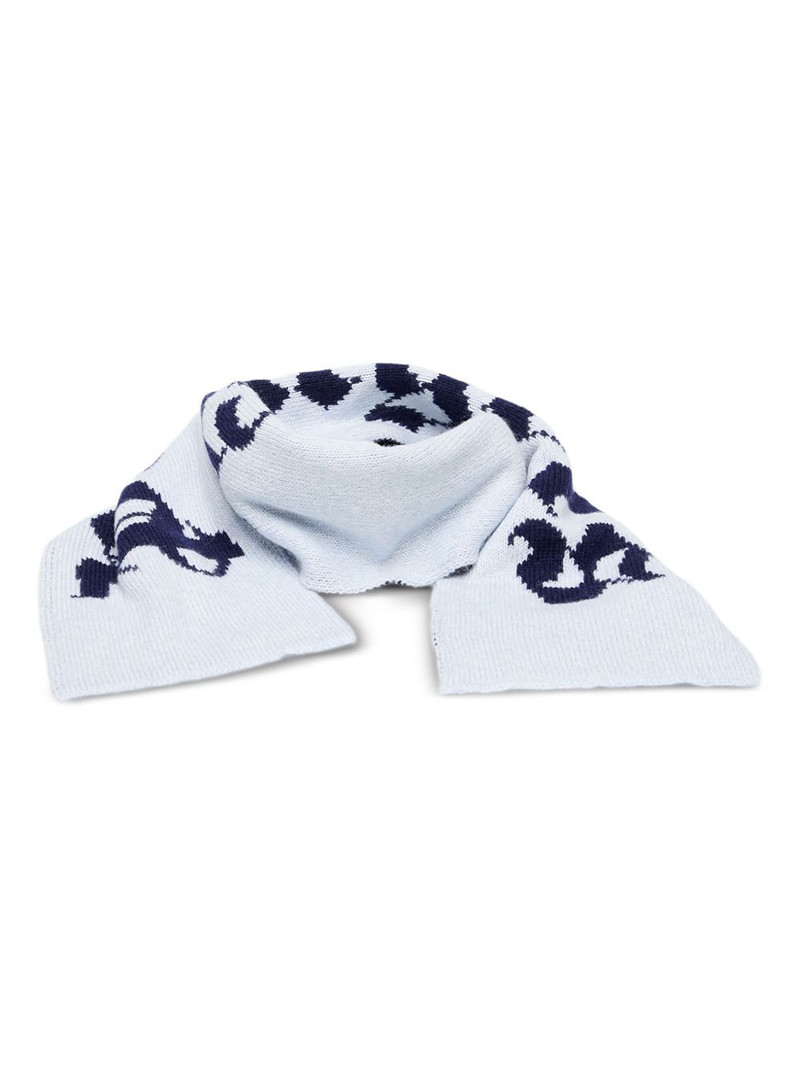 로고 자카드 니트 scarf 1