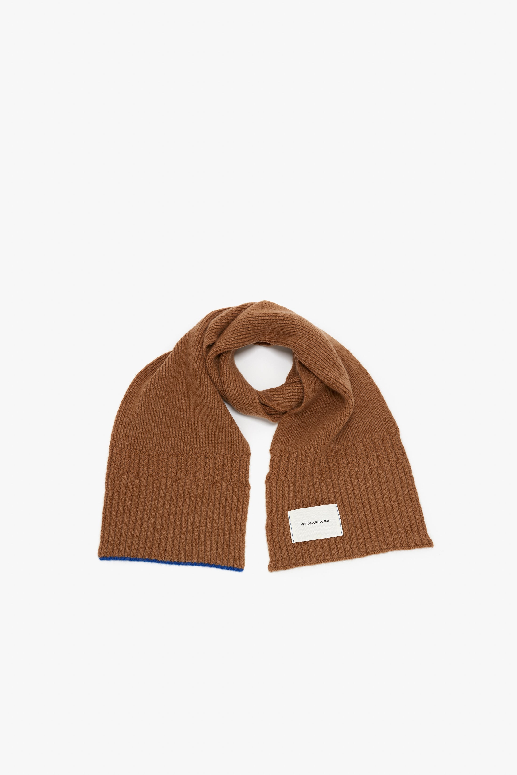 Logo Patch Scarf In Camel - 1