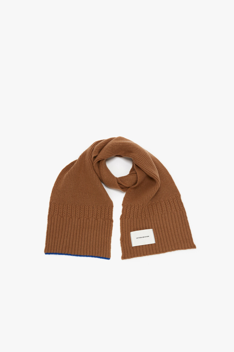 Logo Patch Scarf In Camel 1