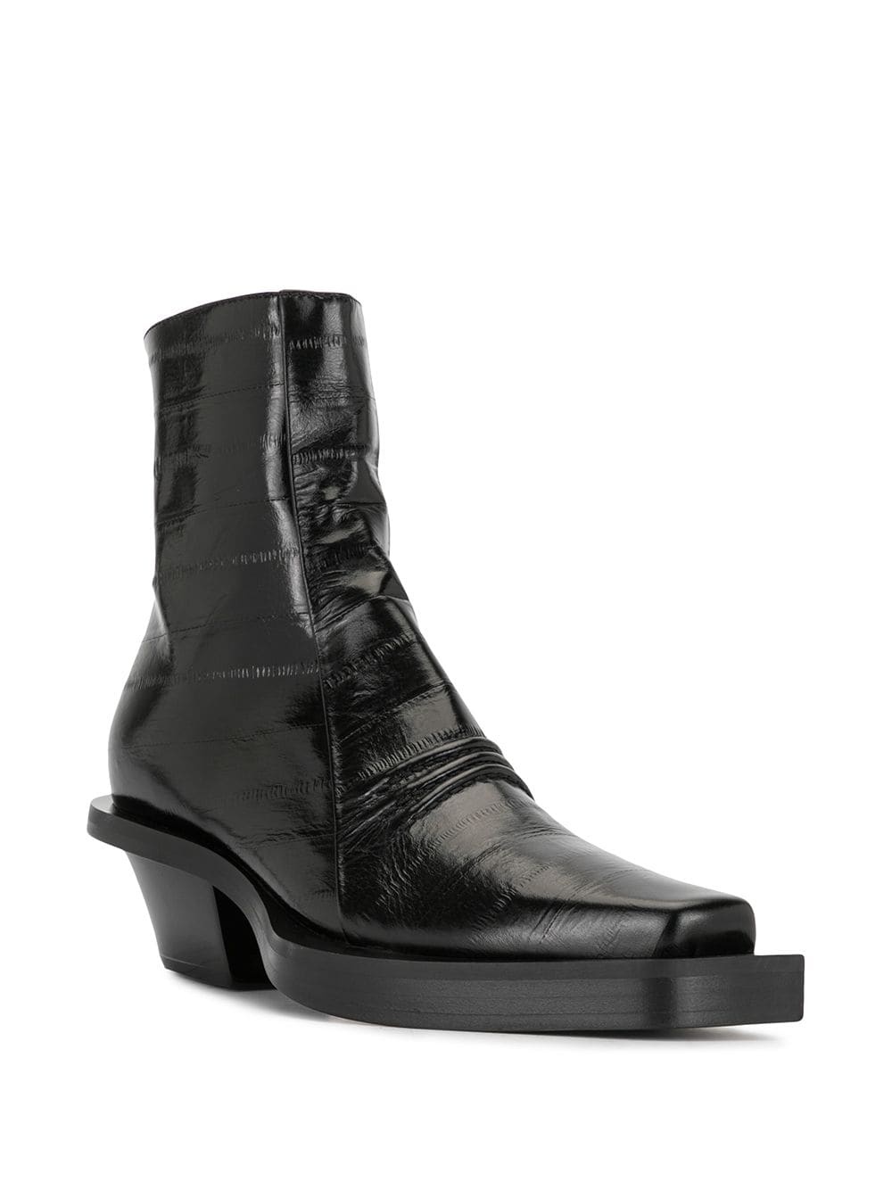 croc-effect ankle boots - 2