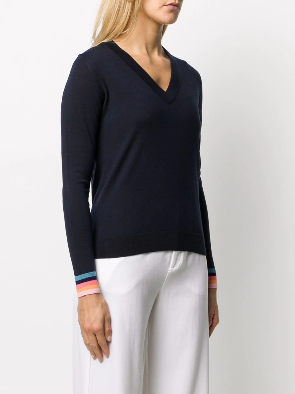 striped cuffs jumper - 3