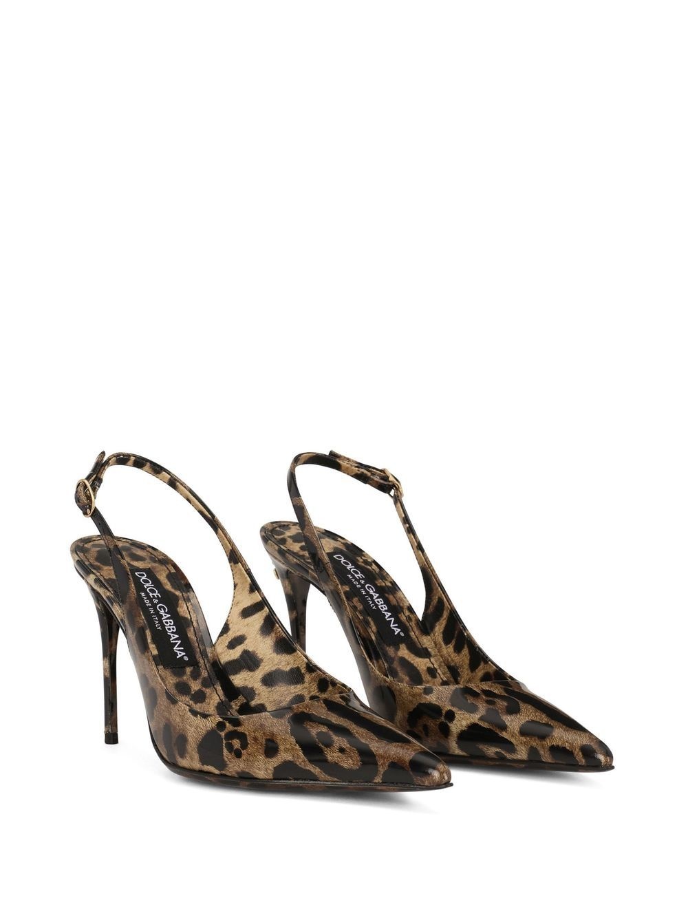 KIM DOLCE&GABBANA leopard-print slingback pumps - 2