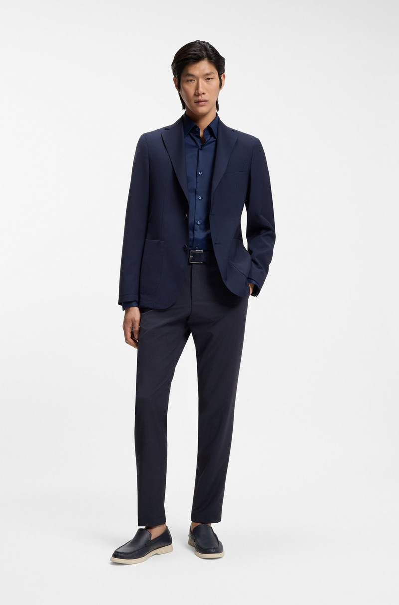 BOSS WASHABLE SLIM-FIT TROUSERS IN A WOOL BLEND outlook