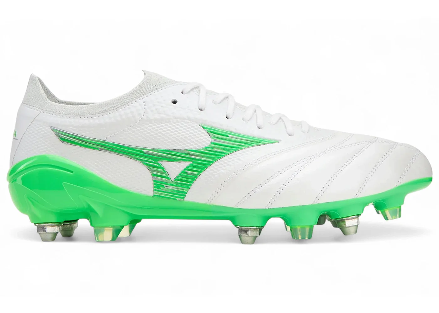 Mizuno Morelia Neo IV Beta Japan White Neon Green Cool Gray - 1