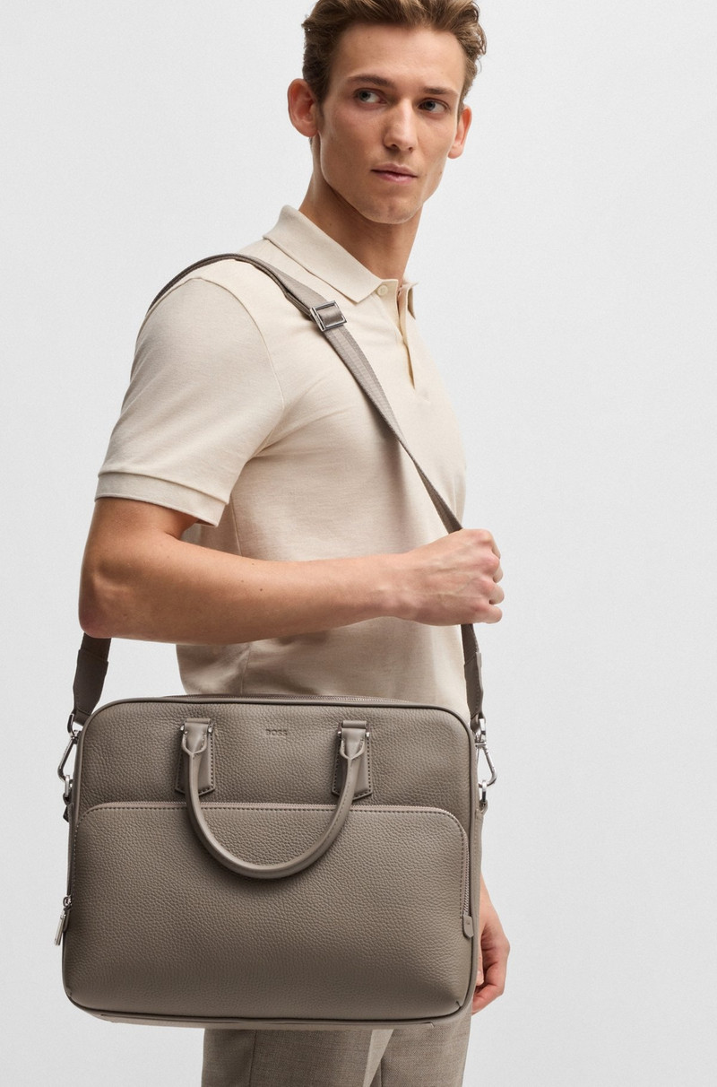 GRAINED ITALIAN-LEATHER DOCUMENT CASE WITH EMBOSSED LOGO 4