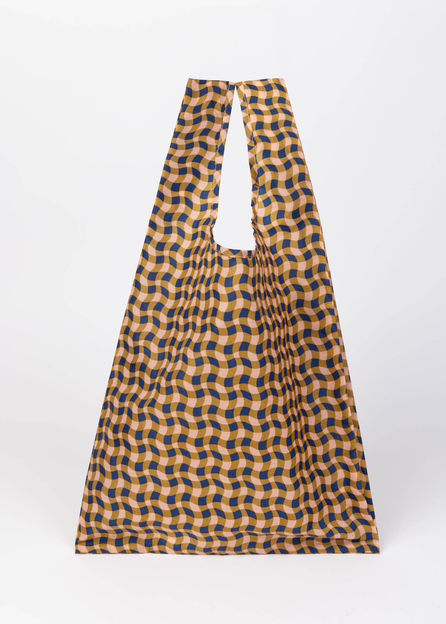 BAGGU Peach Wavy Gingham Standard Reusable Bag 4