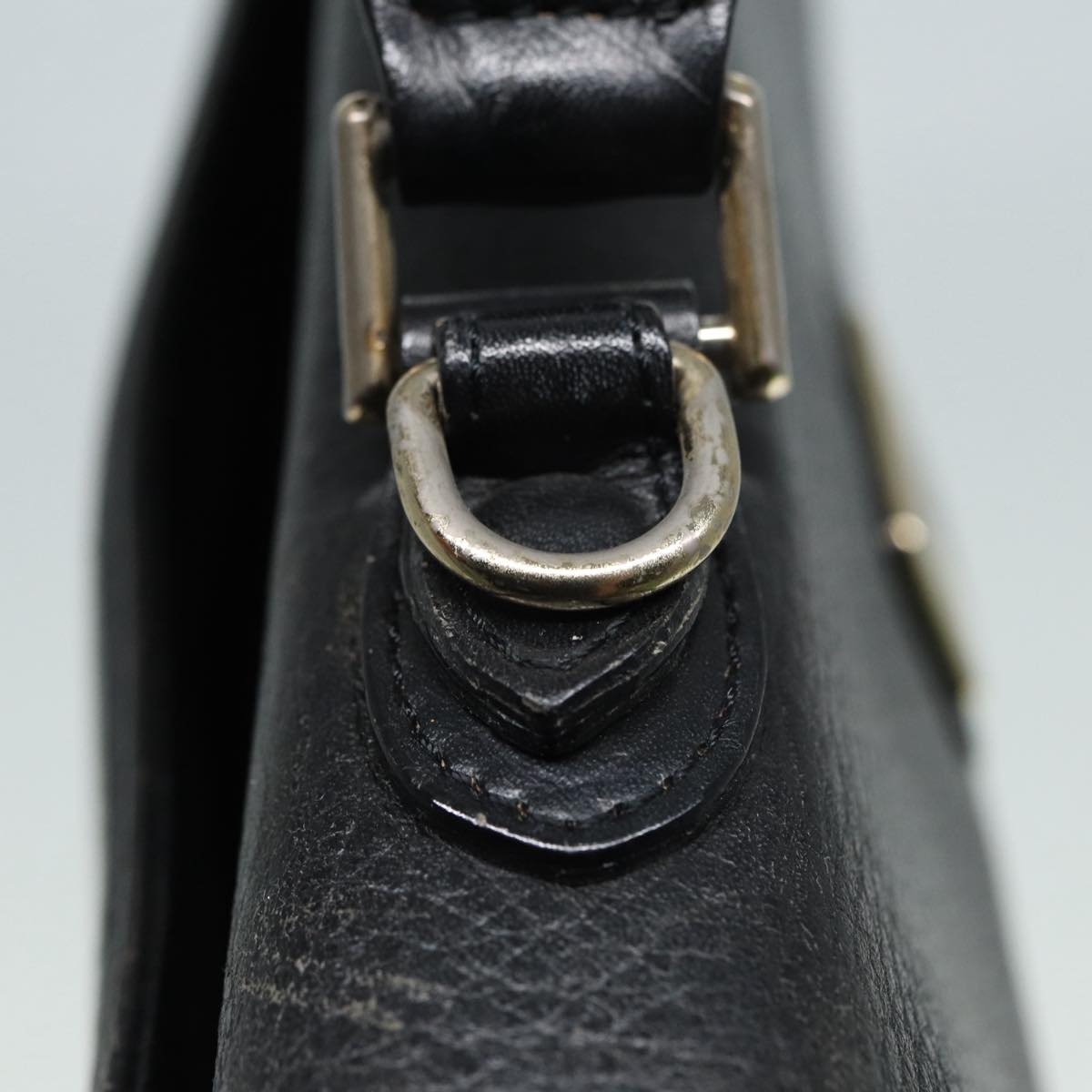 Burberry Hand Bag Leather Black Silver - 10