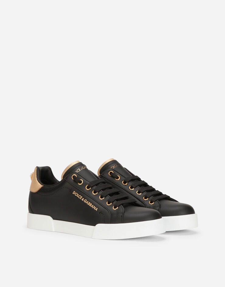 Calfskin nappa Portofino sneakers with lettering - 2