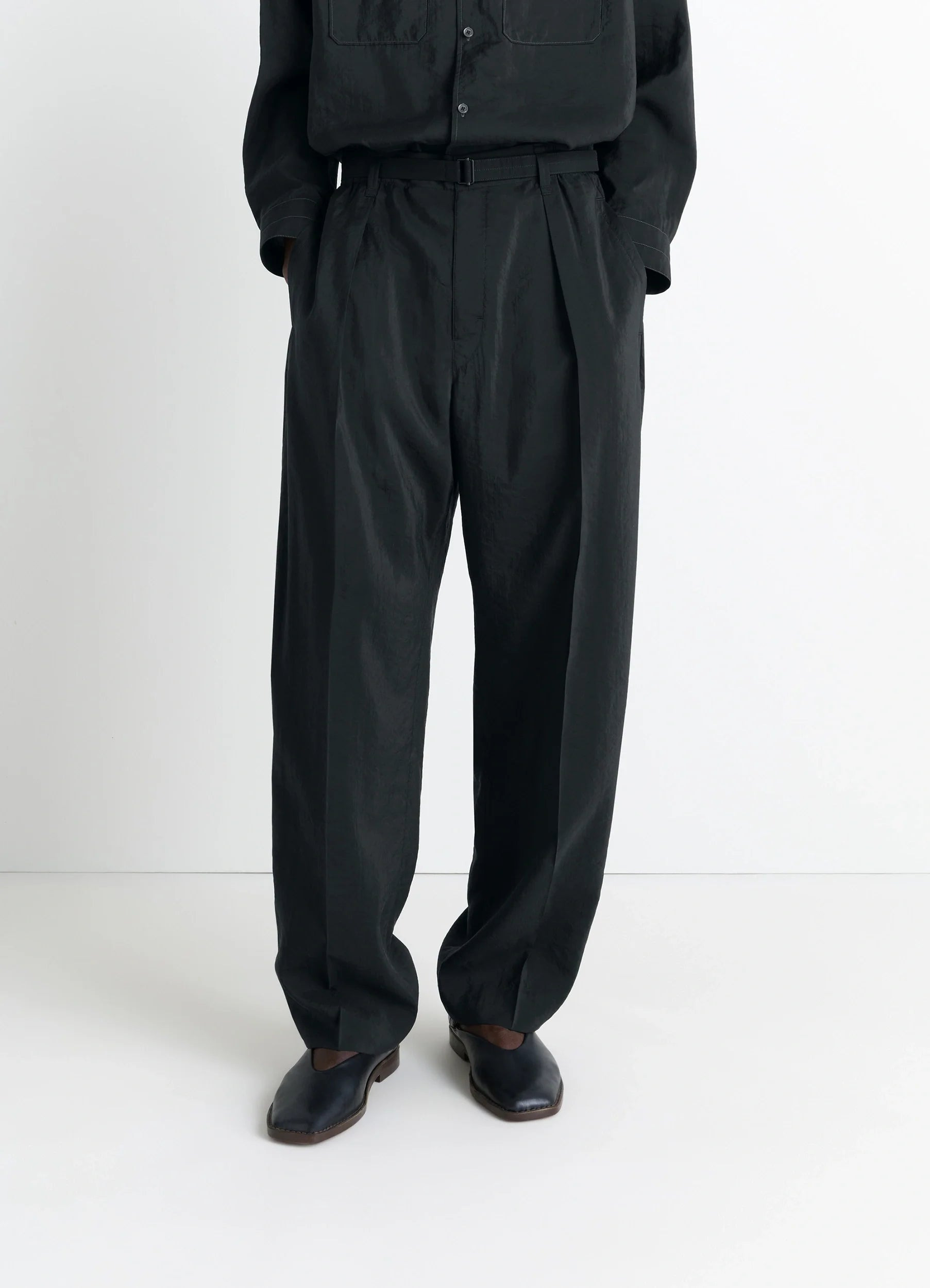 BELTED RELAXED PANTS - 2