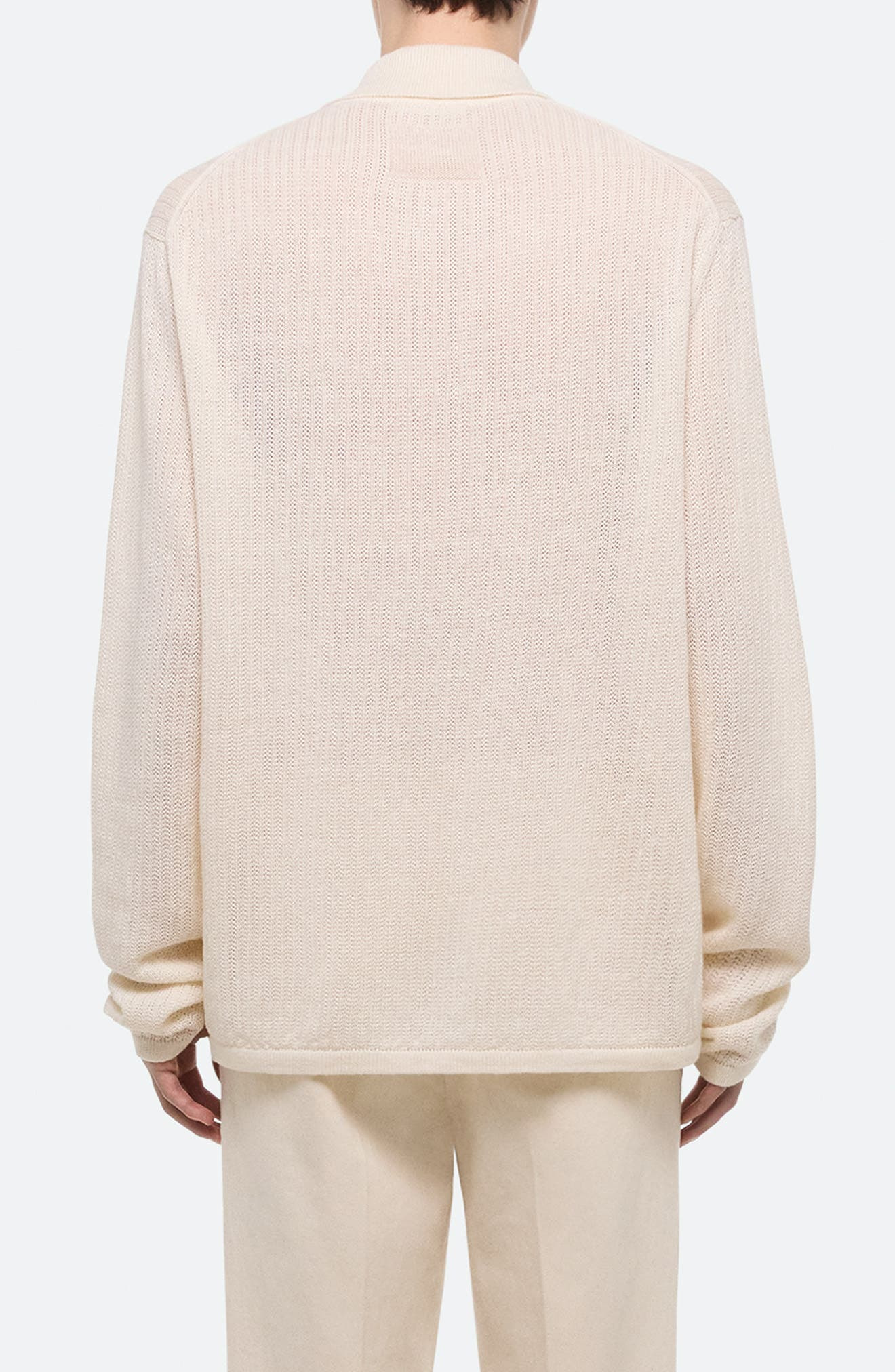 Helmut Lang Half Zip Linen Sweater in Ivory at Nordstrom - 2