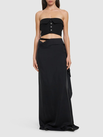 Ann Demeulemeester Medi asymmetric silk twill long skirt outlook