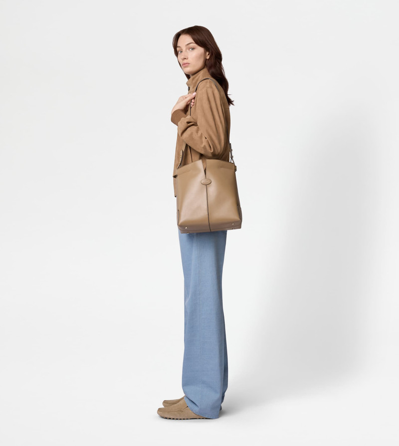 TOD'S DI BAG FOLIO IN LEATHER SMALL - BROWN 9