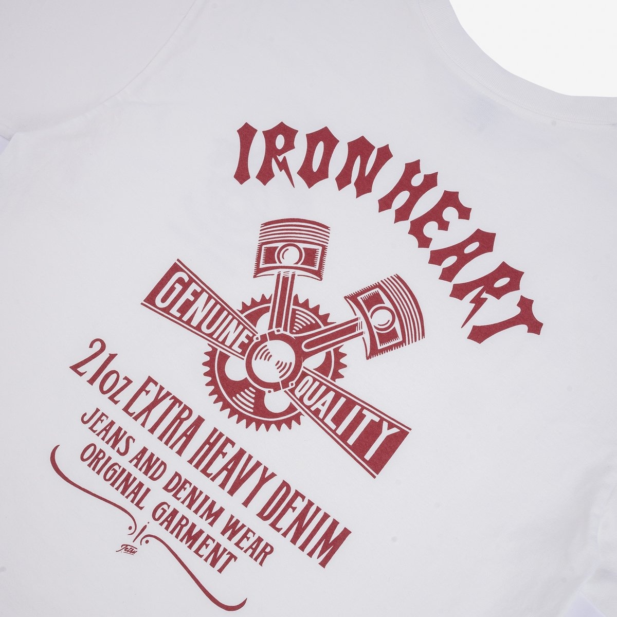IHT-2403-WHT 7.5oz Printed Loopwheel Crew Neck T-Shirt - White - 6