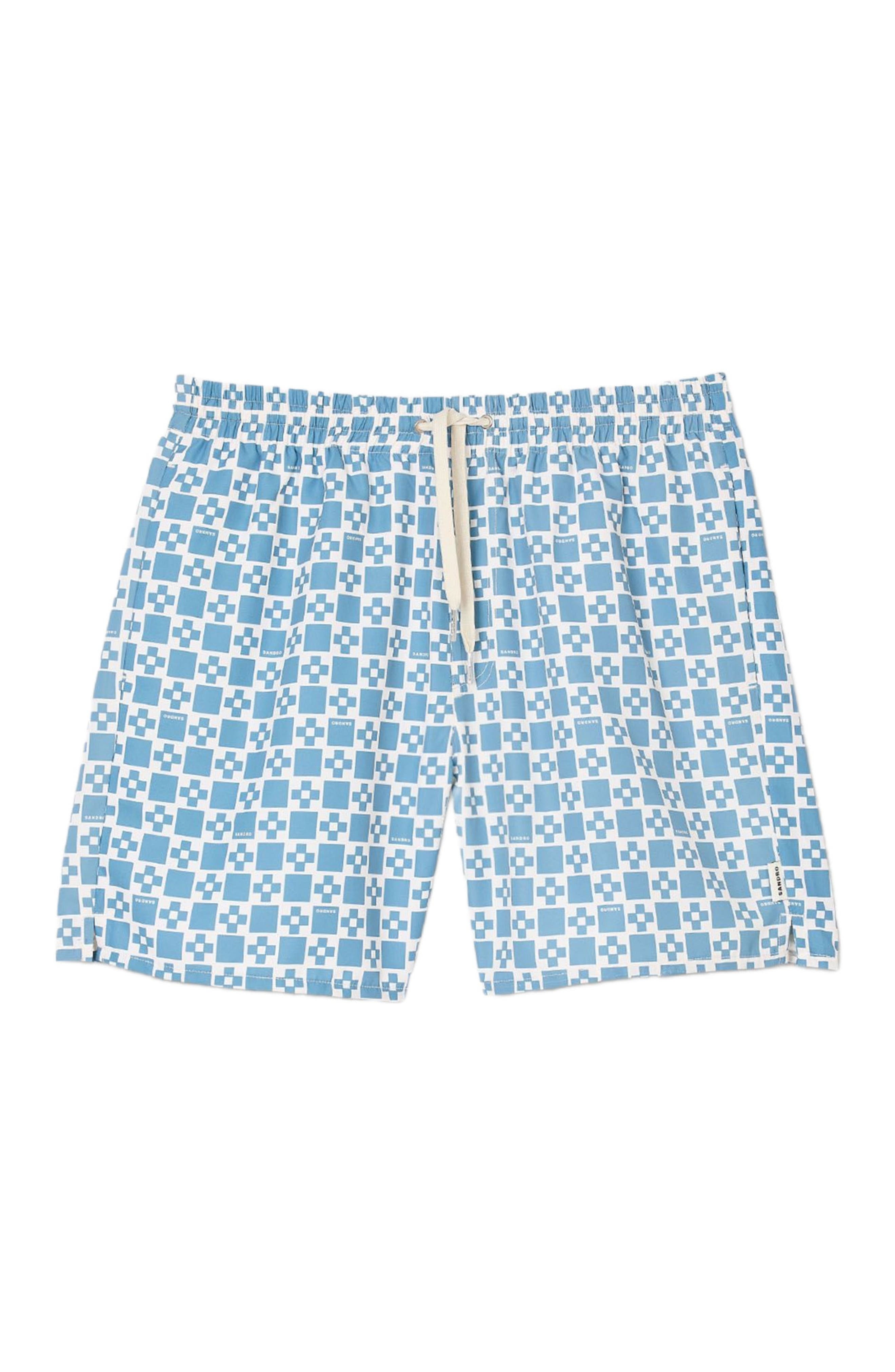 SANDRO Square Cross swim shorts in Blue Sky at Nordstrom - 5