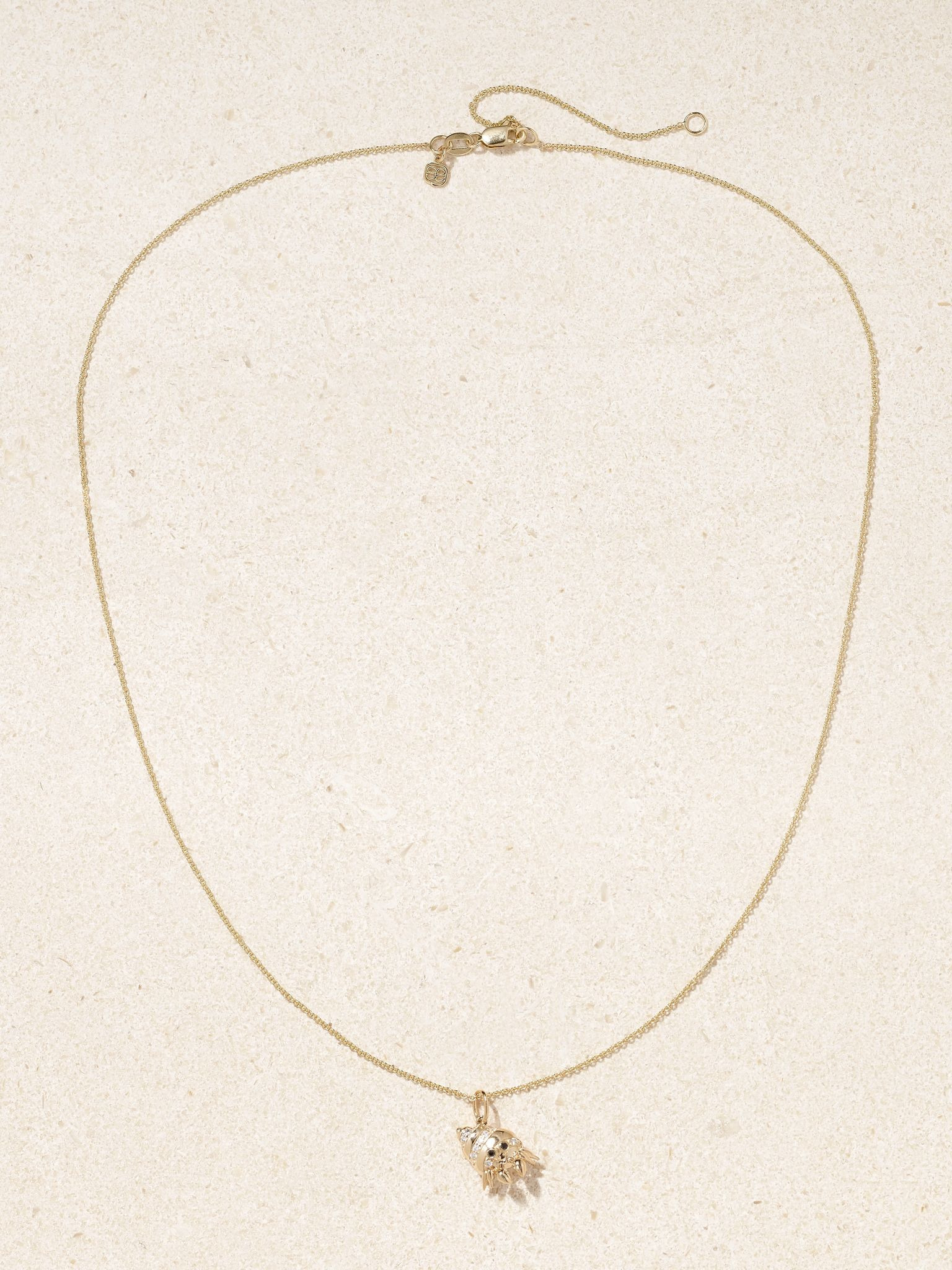 Hermit Crab 14-karat gold diamond necklace Gold - 4