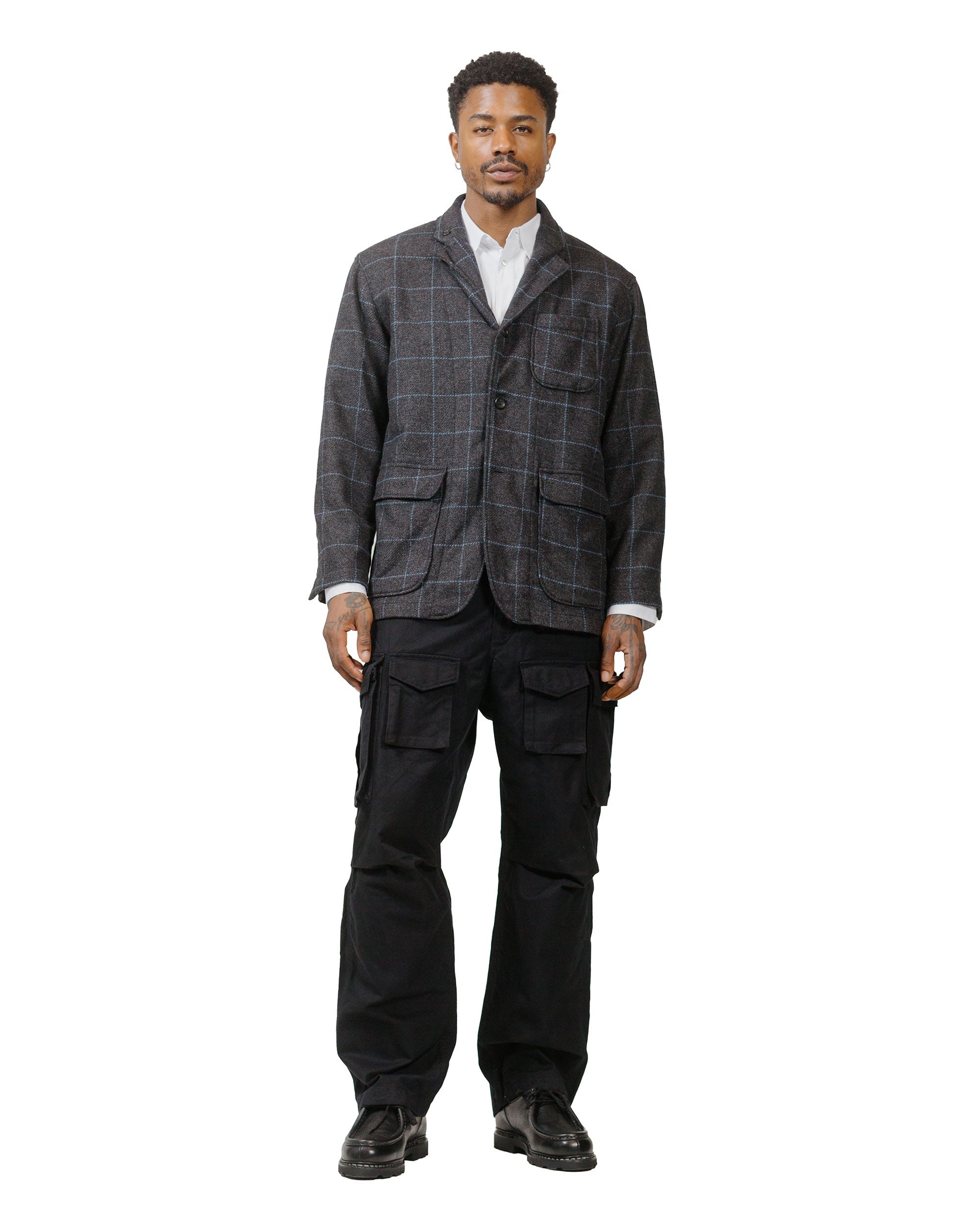FA Pant Black Cotton Brushed Herringbone - 4