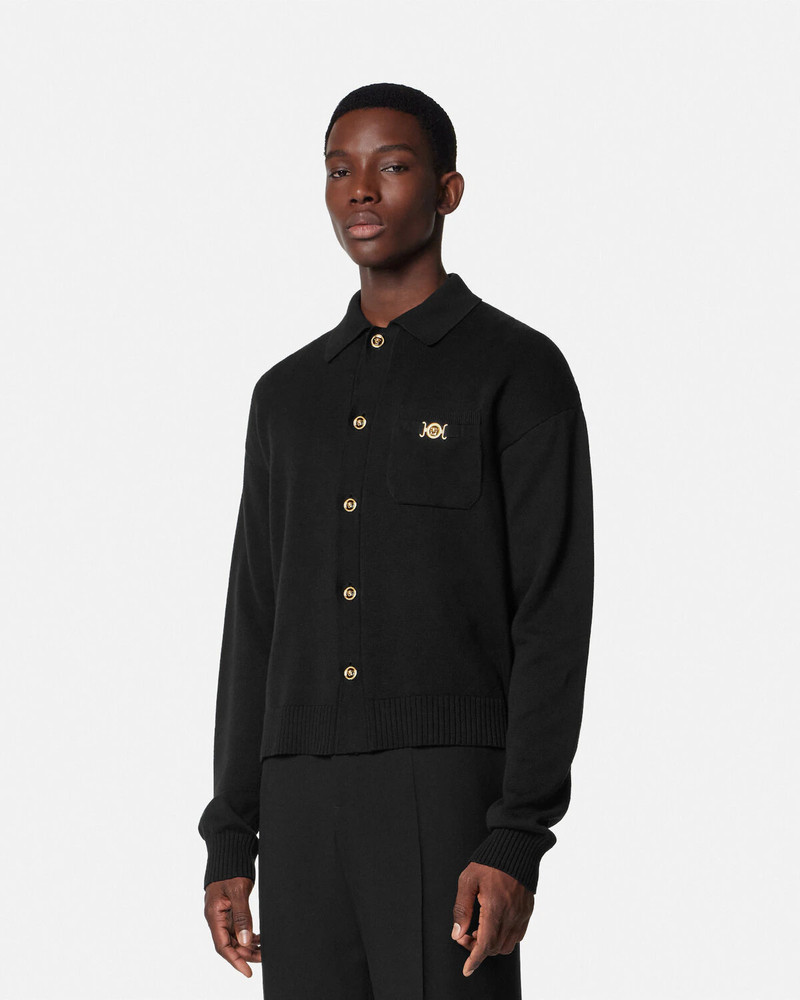 Cashmere-Blend Knit Polo Cardigan 4