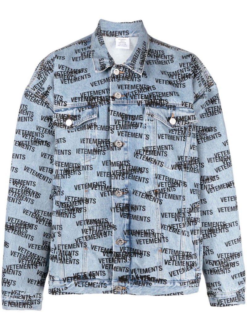 logo-print denim jacket 1