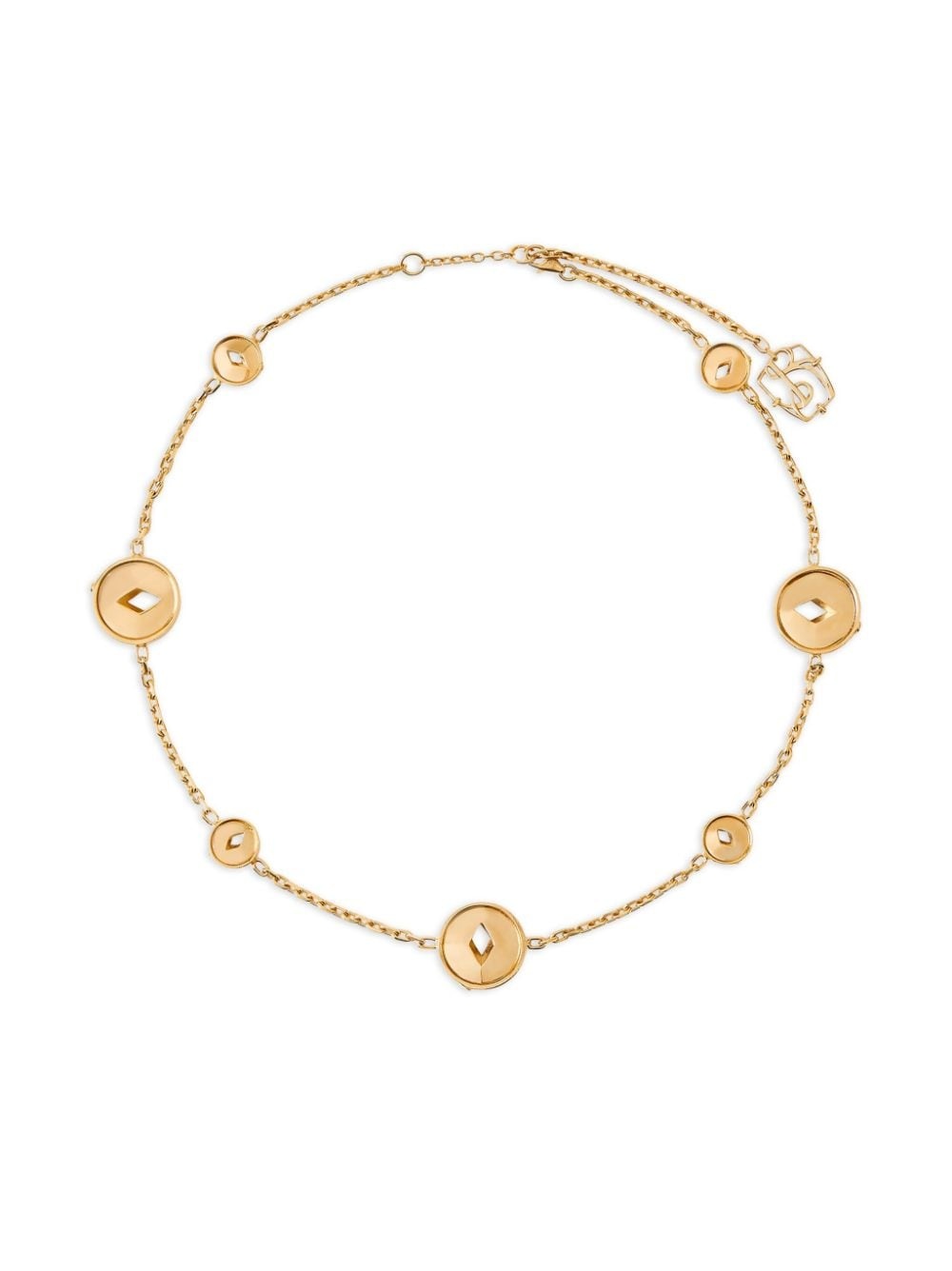 Hollow-medallion gold-plated necklace - 1