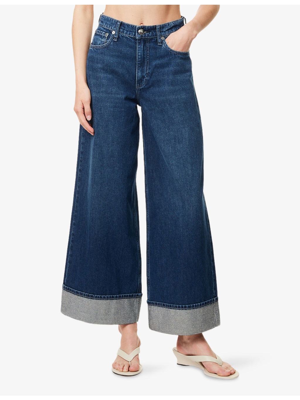 The Sofie Rhinestone-Cuffs Denim Jeans - 3