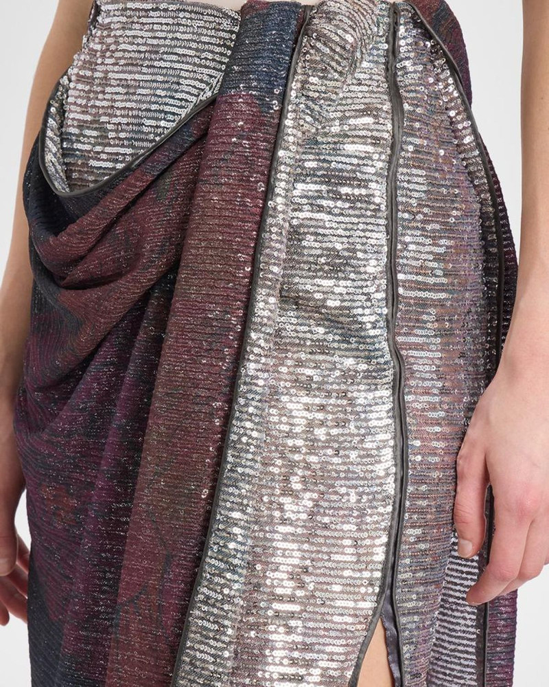 Sequined Draped Midi Skirt 4