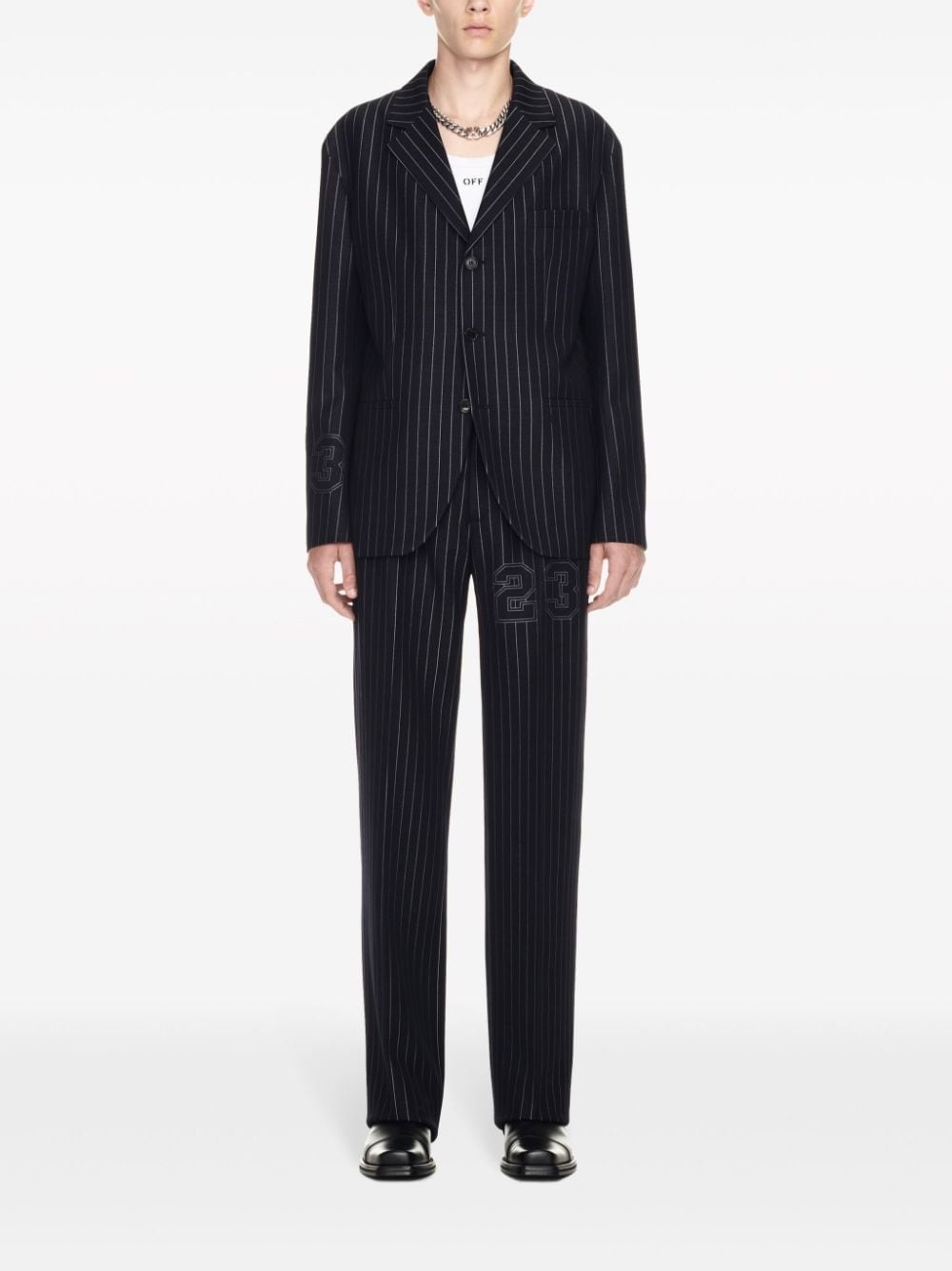 23-print pinstriped blazer - 2