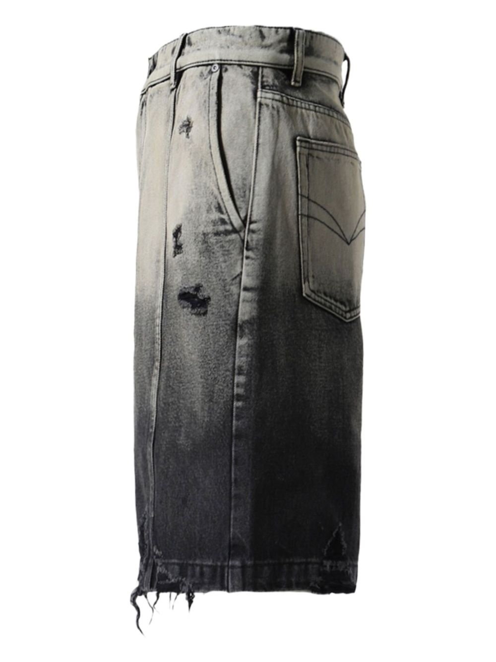 gradient-effect denim shorts - 3