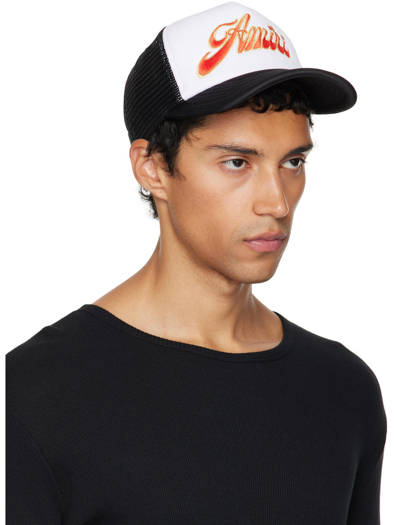 AMIRI White & Black 'AMIRI' Groovy Trucker Cap outlook