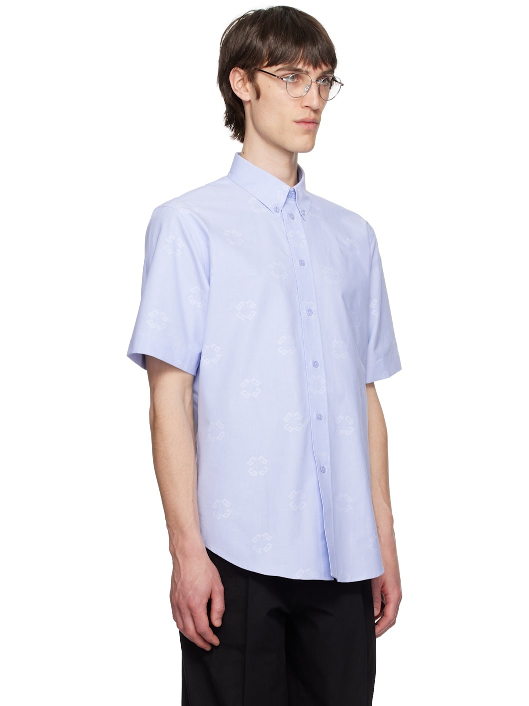 Blue Monogram 72 Short Sleeve Custom Fit Shirt - 2