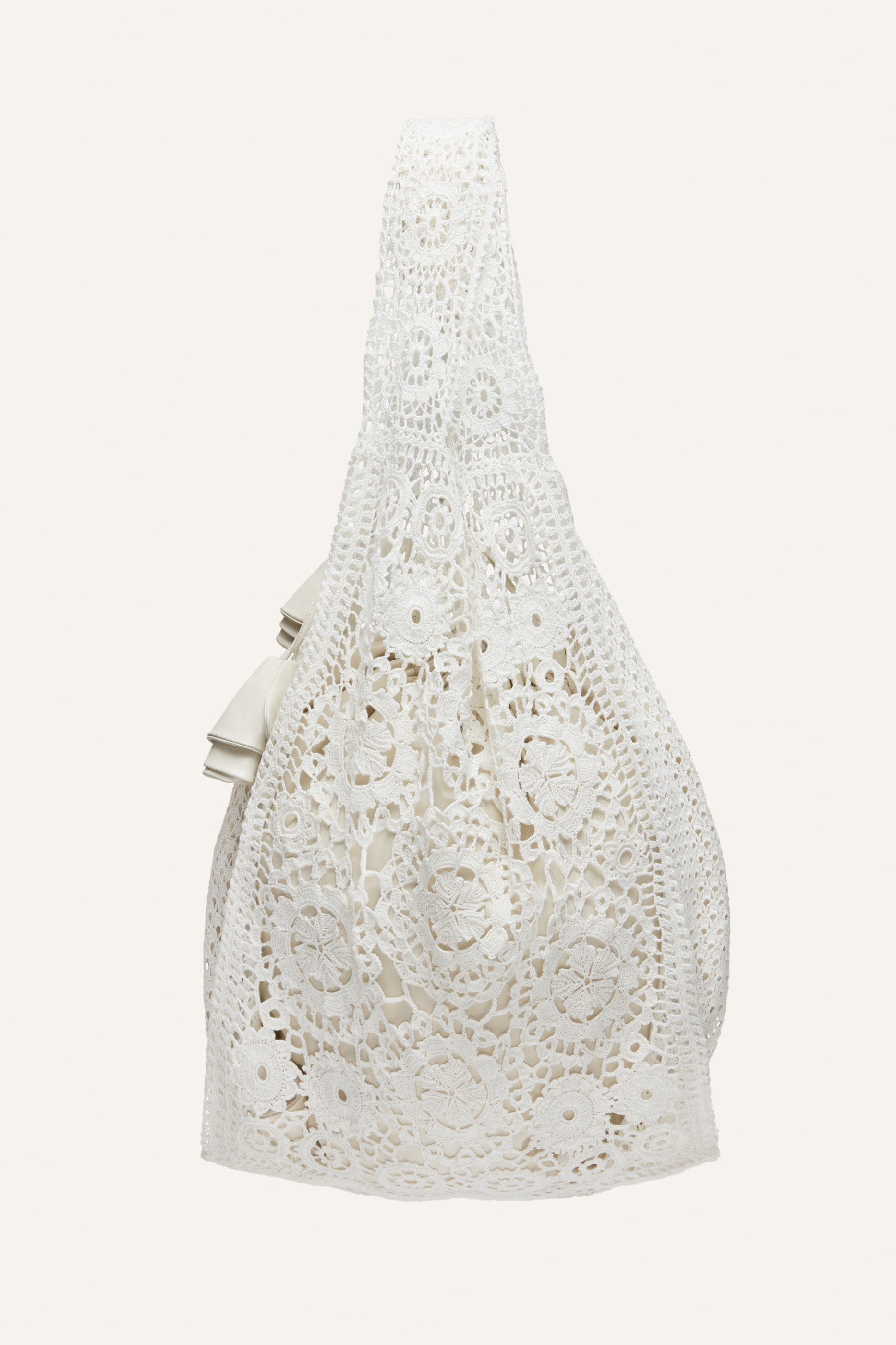 Crochet tote bag in white - 2
