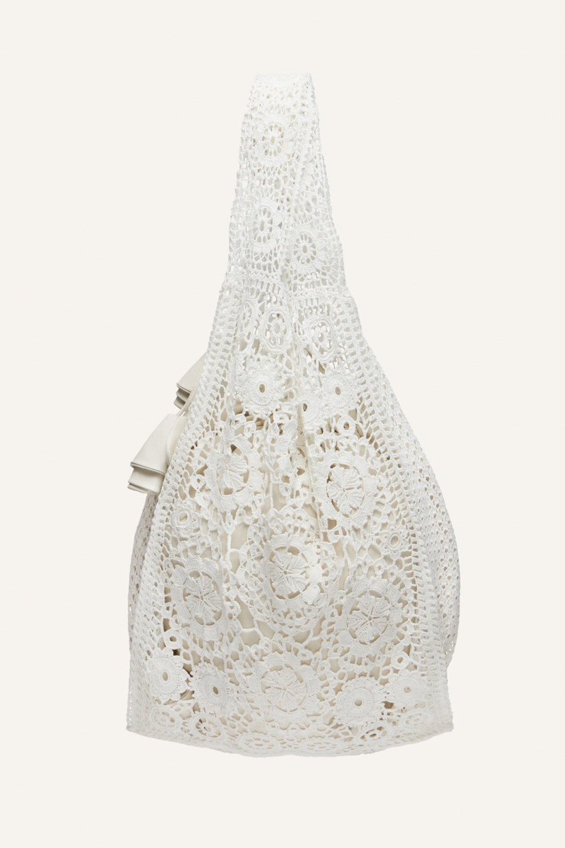 MAGDA BUTRYM Crochet tote bag in white outlook