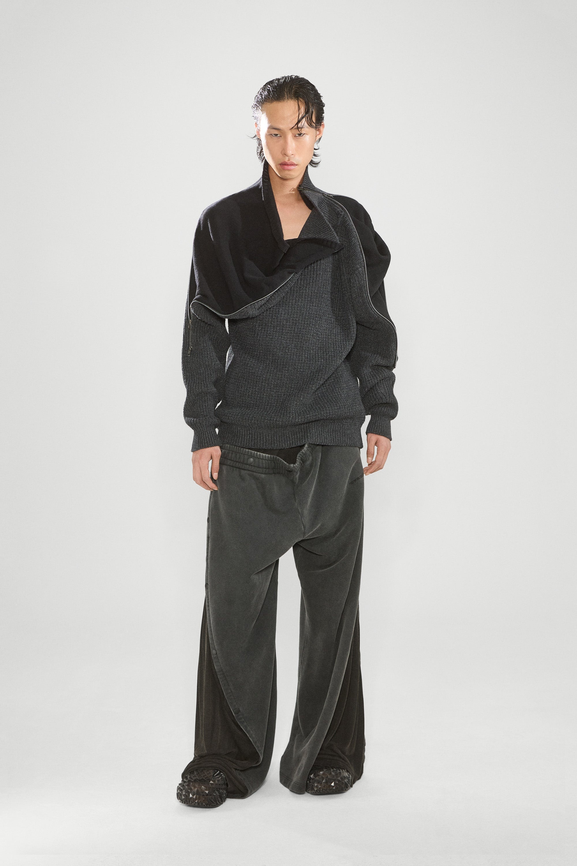 Zip Insert High Neck Pullover - 2