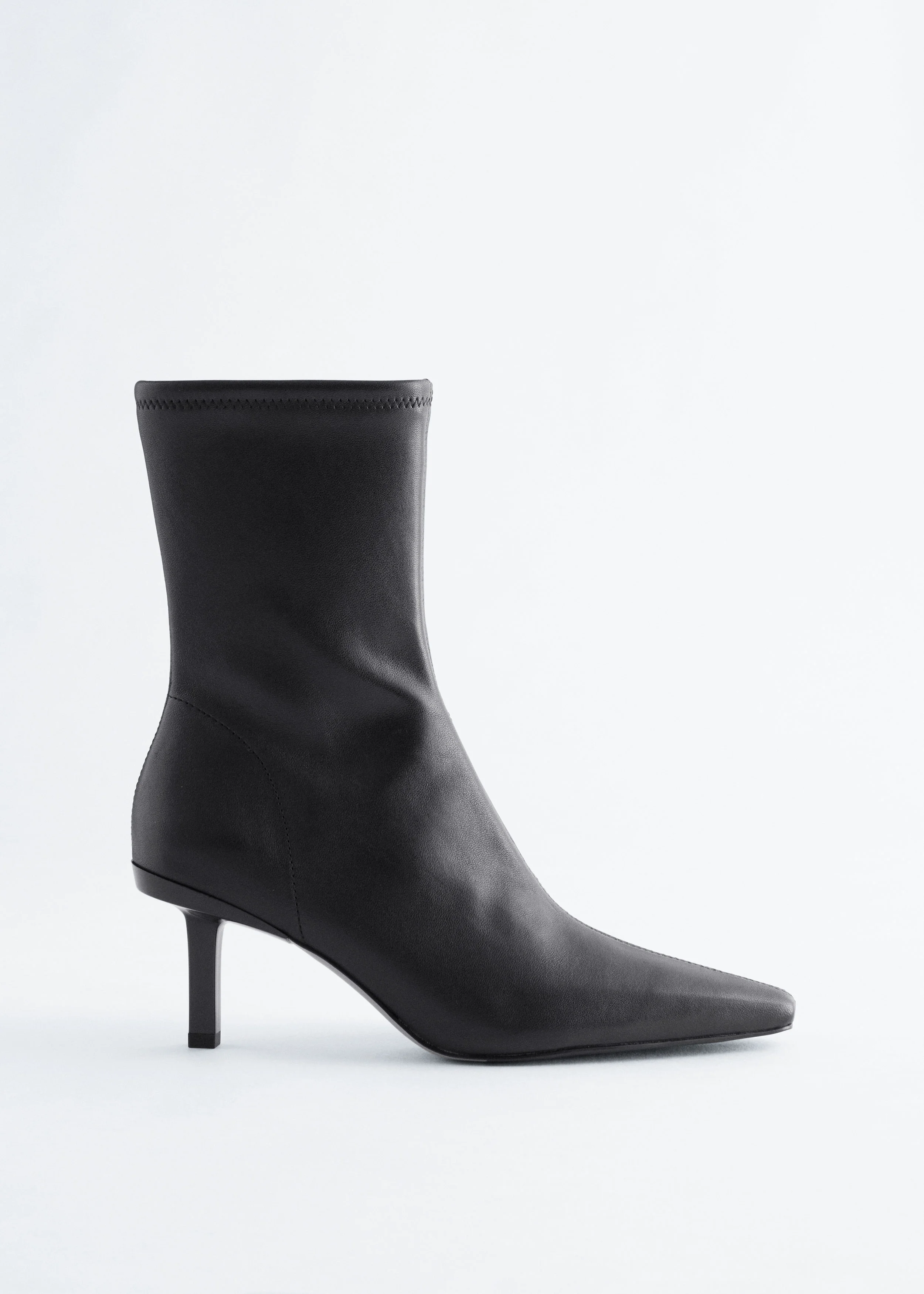 Stretch-Leather Ankle Boots - 1